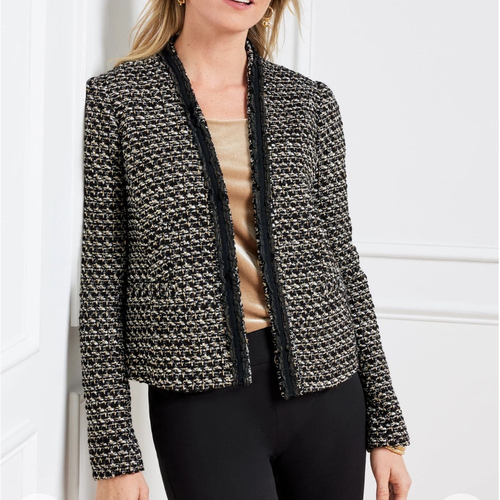 Talbots Black and White Tweed Blazer